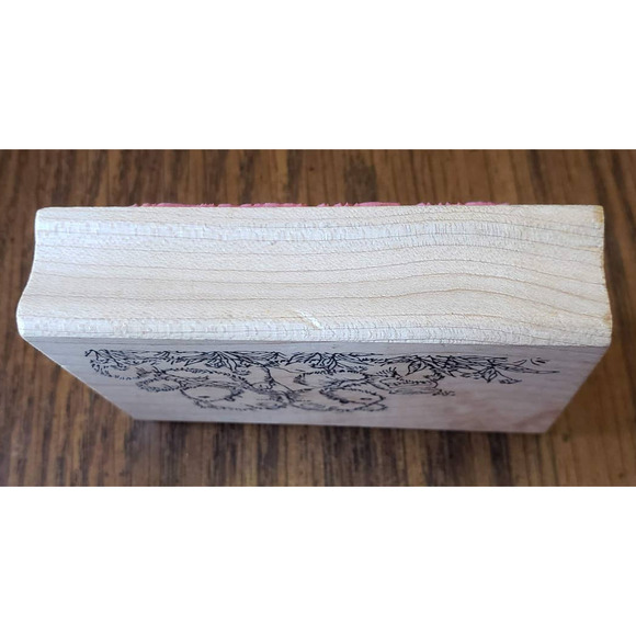 Hampton Art Bears With Honey Jars Flowers Rubber Stamp - Picture 7 of 8